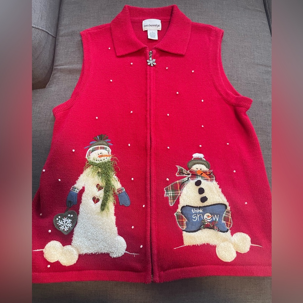 Breckenridge Red Knit Sweater with Snowflake Charm